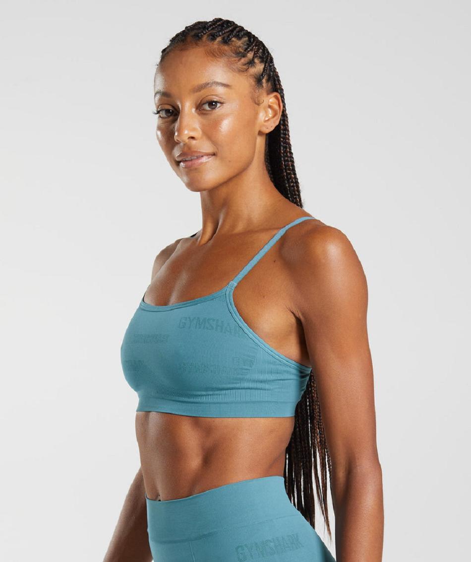 Gymshark Seamless Jacquard Ženske Bralette Plave | HR 3172LIS